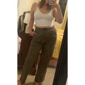 Easel Army Green Paper Bag Waist Pants